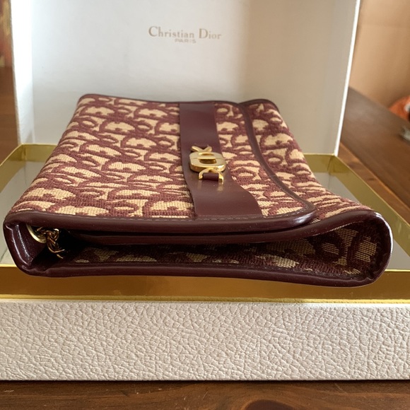 Vintage Christian Dior Burgundy Trotter Chain Shoulder Bag - Picture 8 of 11